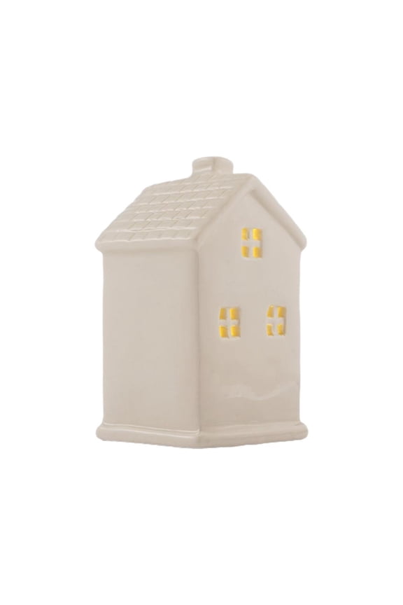 White Ceramic LED House | Christmas Village Light Up House Festive Ornament✨UK J5K2