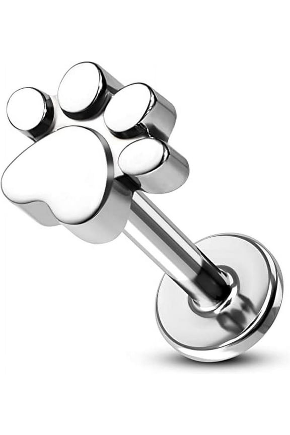 16G Titanium Helix Piercing Stud Cat's Paw Cartilage Earring Internally Threaded Labret Stud Tragus Conch Helix Studs