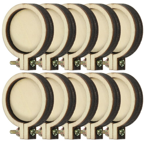 GOOHOCHY Mini Stitch Embroidery Frame Khaki Wooden 10Pcs 1.2x1x0.2in