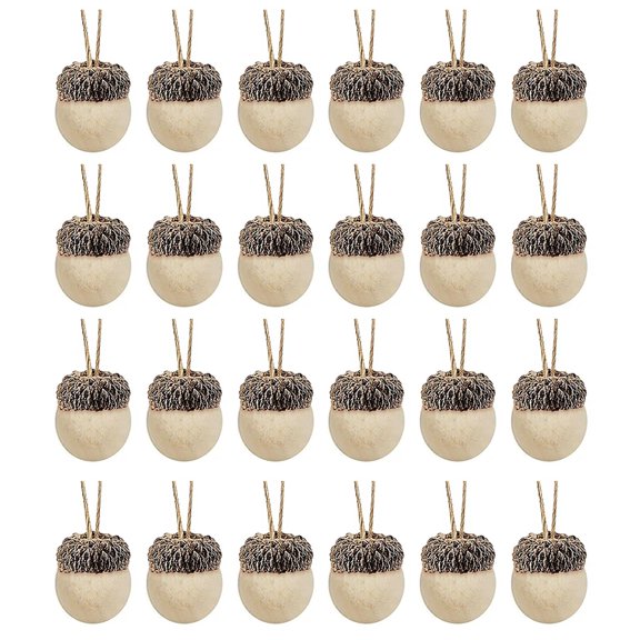 COCHLOUS 24PCS Felt Acorns Pendant Simulation Acorns Hanging Decoration Christmas Pendant