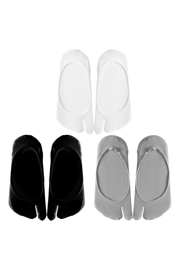 Toes Socks Women Toe Separated Socks Gray 3 Pairs Anti Slip Daily Wear