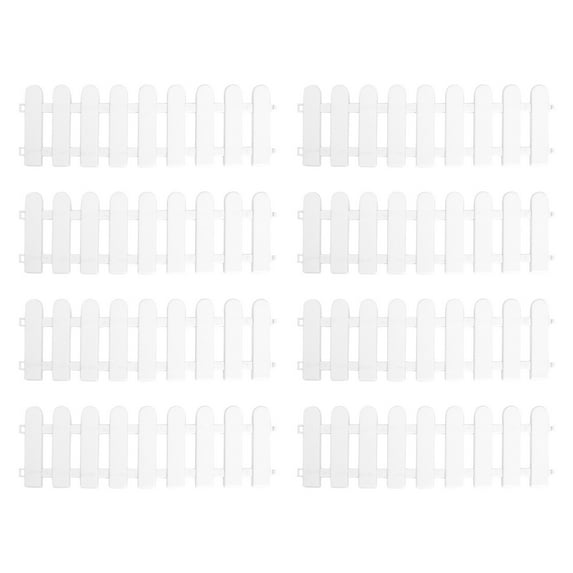COCHLOUS 8pcs White Plastic Picket Fence Miniatures for Landscapes