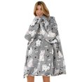 thumbnail image 1 of COCICA Wearable Blanket Hoodie, Sherpa Fleece, Hooded Pocket, Cozy & Warm, One Size Fits All(Gray Cat), 1 of 6