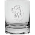 thumbnail image 1 of COCKER SPANIEL Dog Themed Etched 10.25oz Crystal Rocks Whisky Glass, 1 of 1