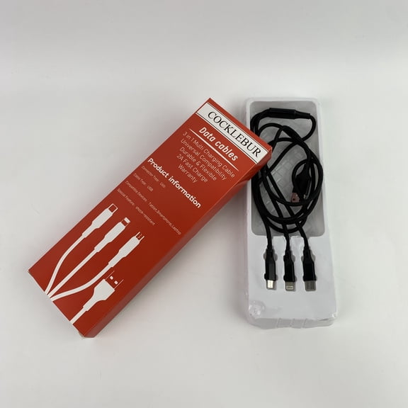COCKLEBUR Data cables, 6FT Multi Charger Cable Universal 3 in 1 Multiple USB Cable Fast Charging Cord with Type C, Micro USB Port Connectors Compatible with Most Cell Phones Tablets