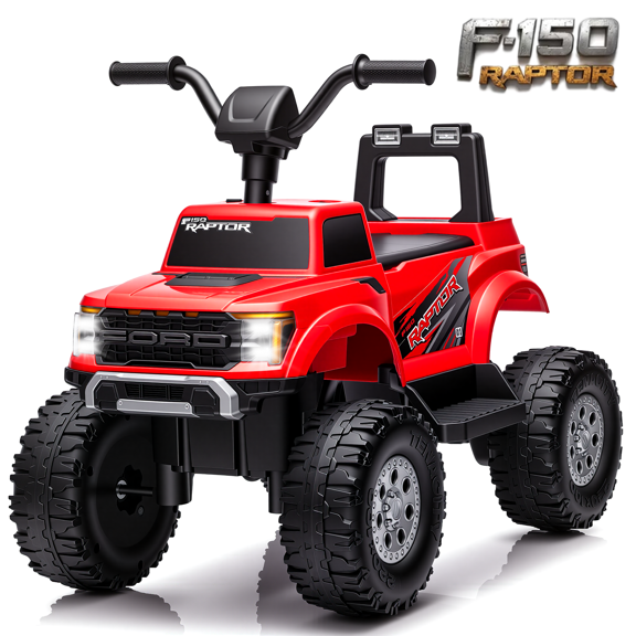 COCLUB 12V Ride On Car for Kids, Licensed Ford F-150 Raptor Battery Powered Ride On Toys w/4 Wheels, LED Lights, Toddlers Electric Car for Ages 2-5, Red
