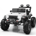 thumbnail image 1 of 24V Jeep Wrangler Rubicon Ride On Car 2 Seaters for Big Kids, Powered Ride On w/4 Wheels Spring Suspension, Parent Remote Control, LED Lights, Bluetooth, MP3, Ride On Toy for Ages 3-8, 1 of 9