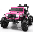 thumbnail image 1 of 24V Jeep Wrangler Rubicon Ride On Car 2 Seaters for Big Kids, Powered Ride On w/4 Wheels Spring Suspension, Parent Remote Control, LED Lights, Bluetooth, MP3, Ride On Toy for Ages 3-8, 1 of 9