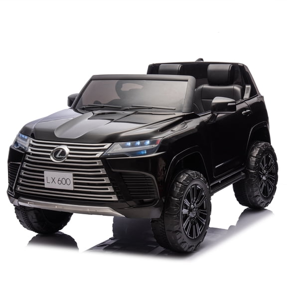 COCLUB 24V 2 Seats Ride On Car for Big Kids, Licensed Lexus LX600 Powered Ride On w/4 Wheels Spring Suspension, Parent Remote Control, LED Lights, Bluetooth, MP3, Ride On Toy for Ages 3-8, Black
