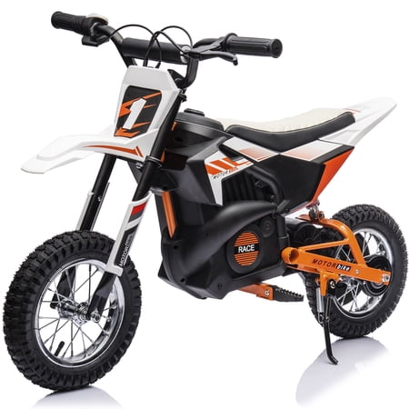 COCLUB 24V Electric Dirt Bike for Kids 13+, Kids Electric Motorcycle & Ride on Bike, CPC Certified, 250W Motor, 30-Min Ride Time, Hydraulic Suspension - White