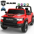 thumbnail image 1 of 24V 2 Seats Ride On Car for Kids, Licensed RAM RHO 1500 Powered Electric Car with 4 Wheels Spring Suspesion, Ride On Toy for 3-8 Year Boys & Girls with Remote Control, Horm, Siren, LED Lights, Red, 1 of 9