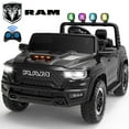 thumbnail image 1 of 24V 2 Seats Ride On Car for Kids, Licensed RAM RHO 1500 Powered Electric Car with 4 Wheels Spring Suspesion, Ride On Toy for 3-8 Year Boys & Girls with Remote Control, Horm, Siren, LED Lights, Black, 1 of 9