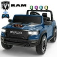 thumbnail image 1 of 24V 2 Seats Ride On Car for Kids, Licensed RAM RHO 1500 Powered Electric Car with 4 Wheels Spring Suspesion, Ride On Toy for 3-8 Year Boys & Girls with Remote Control, Horm, Siren, LED Lights, Blue, 1 of 9
