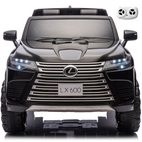 24V Power Wheels Ride On Car for Big Kids, Officially Licensed Lexus LX600 2 Seater Electric Car for Kids, Ride On Cars with Remote Control, Battery Powered Riding Toy for Boys & Girls Ages 3–7 Black