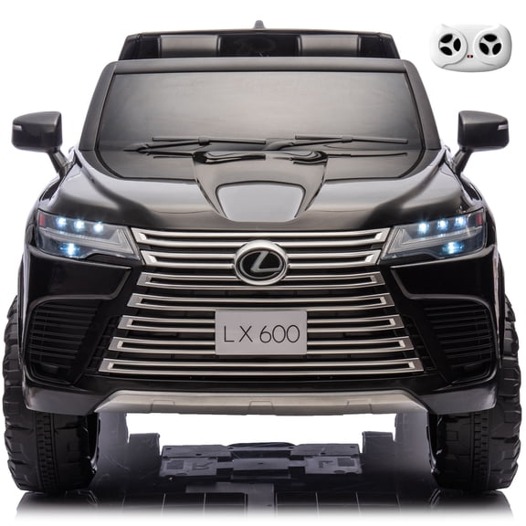 24V Power Wheels Ride On Car for Big Kids, Officially Licensed Lexus LX600 2 Seater Electric Car for Kids, Ride On Cars with Remote Control, Battery Powered Riding Toy for Boys & Girls Ages 3–7 Black
