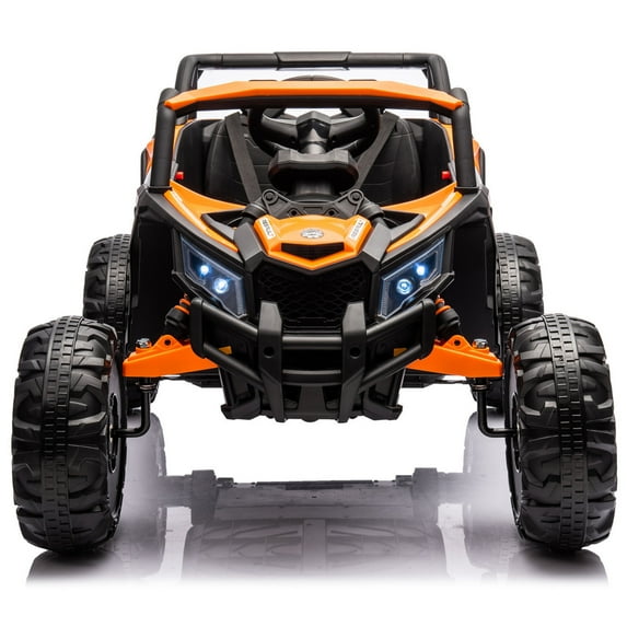 COCLUB Kids Cars to Drive 24V 7Ah Ride on Toys for Big Kids with Remote Control, 3 Speed, Bluetooth, Music, 4 Wheels Spring Suspension UTV, Electric Car for Kids Ages 4-8, Orange