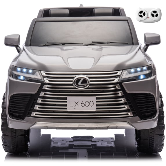 24V Power Wheels Ride On Car for Big Kids, Officially Licensed Lexus LX600 2 Seater Electric Car for Kids, Ride On Cars with Remote Control, Battery Powered Riding Toy for Boys & Girls Ages 3–7 Gray