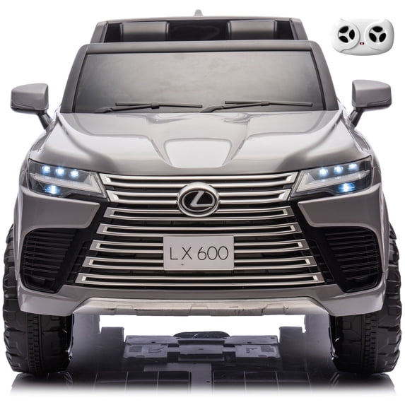 24V Ride On Car for Big Kids, Officially Licensed Lexus LX600 2 Seater Electric Car for Kids, Ride On Cars with Remote Control, Battery Powered Riding Toy for Boys & Girls Ages 3–7 Gray