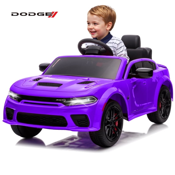 COCLUB 12V Dodge Licensed Toddler Electric Car for Kids, Ride-On Toys with Parent Remote Control, Bluetooth® & LED Dashboard – ASTM Certified for Boys & Girls Ages 3-4, Purple