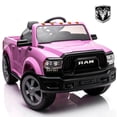 thumbnail image 1 of COCLUB RAM 2500 12V Electric Car for Kids, Ride on Toys W/Remote Control, Truck Bed Storage, Bluetooth, Music, Gift Pickup For Kids Aged 3-5, Pink, 1 of 8