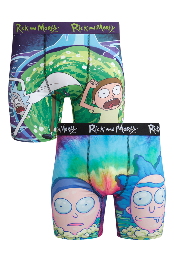 Mens Boxer Briefs - 1Pack/2Pack Rick and Morty Soft Underwear Boxers for Men (S-2XL)