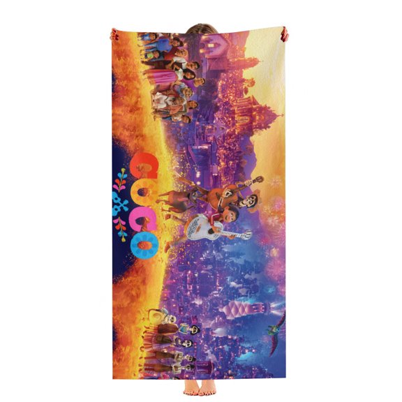 COCO Beach Towel Birthday Gift for Girls Boys 30"x60" Quick Drying Microfiber Pool Towel