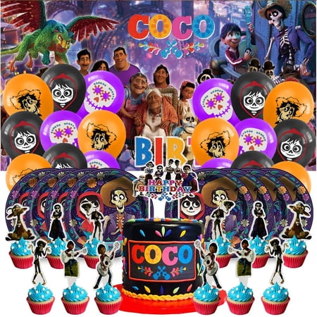 COCO Dream Birthday Party Supplies Balloons Paper Plates Decoration Cake Topper Decor Tableware Banner Backdrop