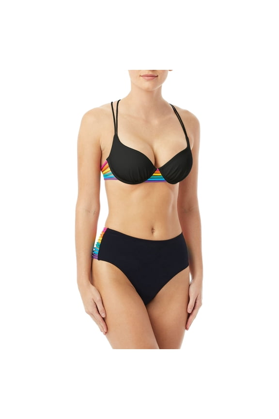 JUNIORS MULTI STRAP CRISS CROSS BACK SWIMSUIT BIKINI TOP