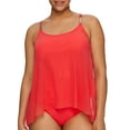 thumbnail image 1 of COCO REEF Current Bra Sized Mesh Layer Underwire Tankini Swim Top � Papaya, 34C, 1 of 2