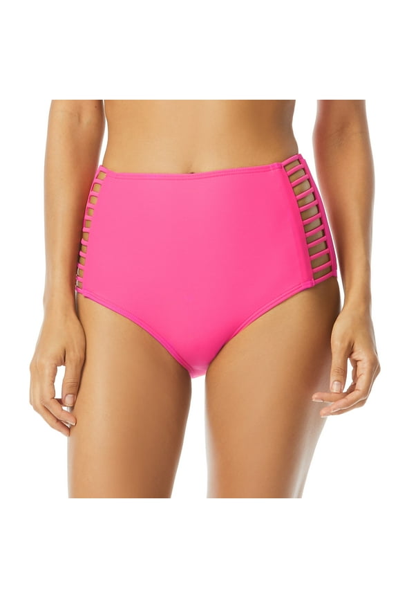 WOMENS STRAPPY SIDE HIGH WAIST SWIMSUIT BOTTOM