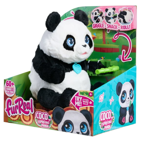 furReal Coco the Tumbling Panda, Interactive Plush Panda, 10.5 Inch Plush, Boys and Girls Ages 4 up