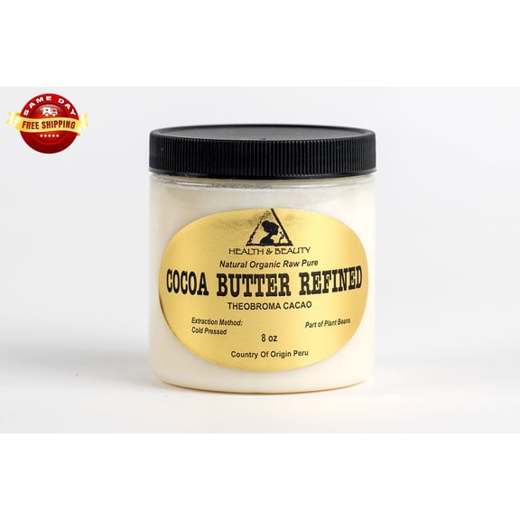 COCOA / CACAO BUTTER ULTRA REFINED ORGANIC NATURAL RAW GRADE A PRIME 8 OZ