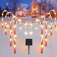 thumbnail image 1 of COCOBELA 19" Christmas Candy Cane Lights, 8 Packs Christmas Pathway Marker Candy 8 Modes Solar Lights Walkway Outdoor Markers with Stakes for Garden Patio Christmas Decorations, 1 of 11
