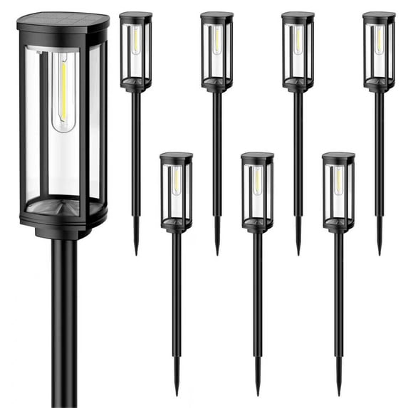 COCOBELA Bright Solar Pathway Lights Outdoor, 8 Pack Solar Powered Garden Lights Waterproof IP65, Auto On/Off Outdoor Light for Lawn Patio Walkway Driveway Decor Landscape Lighting