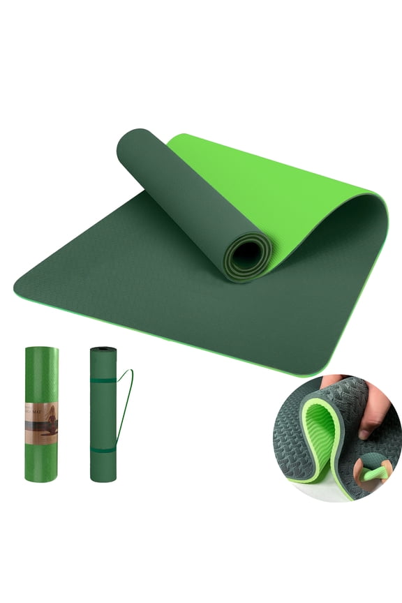 Yoga Mat 72 x 24'' Exercise Mats 8mm TPE Non-Slip Extra Thick High-Density Eco Friendly for Yoga Workout Pilates Yoga Mats for Women Men