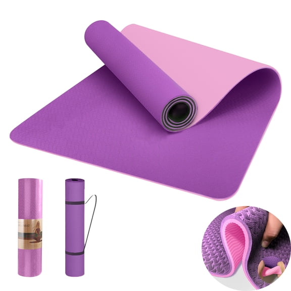 COCOBELA Yoga Mat 72 x 24'' Exercise Mats 8mm TPE Non-Slip Extra Thick High-Density Eco Friendly for Yoga Workout Pilates Yoga Mats for Women Men