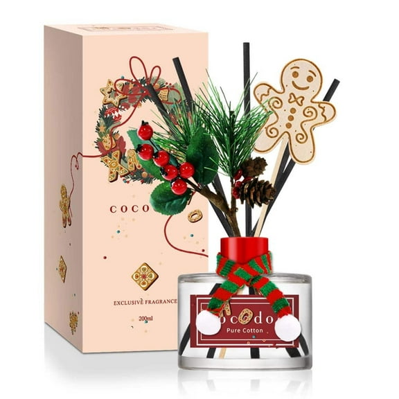 COCODOR Limited Edition Gingerbread Man Reed Diffuser/6.7oz(200ml)/1 Pack/Reed Diffuser, Oil Diffuser & Reed Diffuser Sticks, Home Decor & Office Decor, Gifts