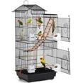 thumbnail image 1 of COCOKUN 39-inch Roof Top Large Flight Parrot Bird Cage for Small Quaker Parrot Cockatiel Sun Parakeet Green Cheek Conure Budgie Finch Lovebird Canary Pet Bird Cage w/Toys,Black, 1 of 7