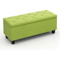thumbnail image 1 of COCOKUN 43 Inches Storage Ottoman Bench, Upholstered Tufted End of Bed Storage Bench, Large Ottoman Foot Rest with Legs, Load up to 800 lb, for Living Room, Bedroom, Entryway, Green, 1 of 16