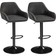thumbnail image 1 of COCOKUN Bar Stools Set of 2, PU Leather Swivel Counter Height Barstools, Adjustable Bar Chairs with Backrest and Footrest, Kitchen Island Stool for Home Kitchen, Black, 1 of 6