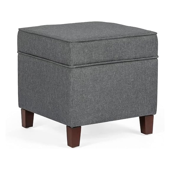 COCOKUN Chest and Footrest-Square Seat Storage Bench Ottoman, Gray