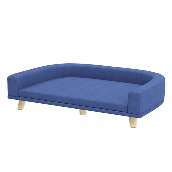 COCOKUN Dog Sofa Couch Bed with Washable Cushion, Comfortable Pet Bed for Large Dogs & Cats, Soft Support for Daily Sleep, Durable Blue Fabric for Home