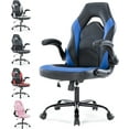 thumbnail image 1 of COCOKUN Gaming Chair with Adjustable PU Leather Seat, Flip-Up Armrests, and Swivel Design, Perfect for Home Office, Gaming, or Entertainment – Ideal for Adults, Kids, and Gamers, Black/Blue, 1 of 8