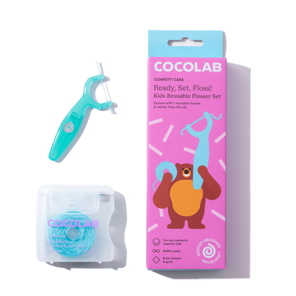 COCOLAB Ready, Set, Floss! Kids Reusable Flosser Set
