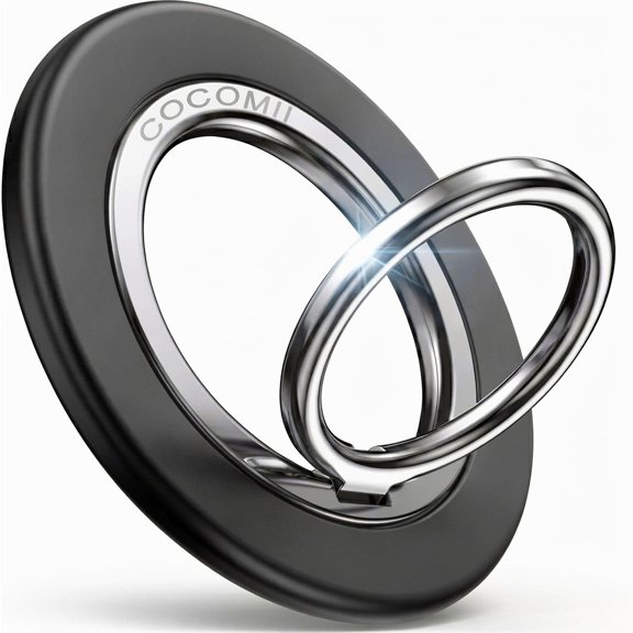 COCOMII Magnetic Phone Ring Holder for MagSafe, 360° Rotation, Matte Black