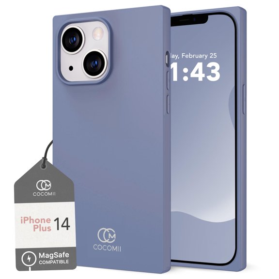 COCOMII Rectangle for iPhone 14 Plus/15 Plus Case, Matte Slate Silicone