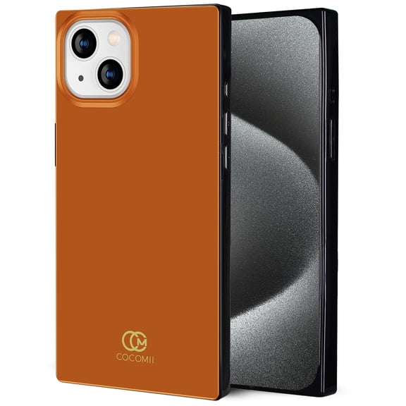 COCOMII Rectangle for iPhone 15 Case, Glossy Cognac