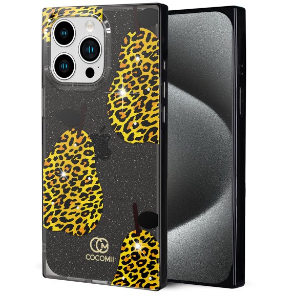 COCOMII Rectangle for iPhone 15 Pro Case, Leopard Pear