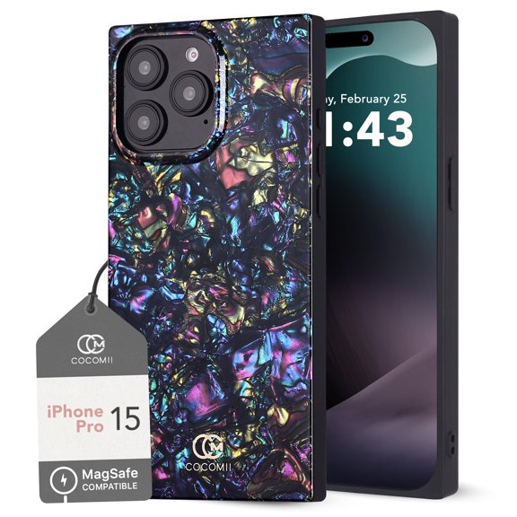 COCOMII Rectangle for iPhone 15 Pro Case, Nebula Abalone Shell
