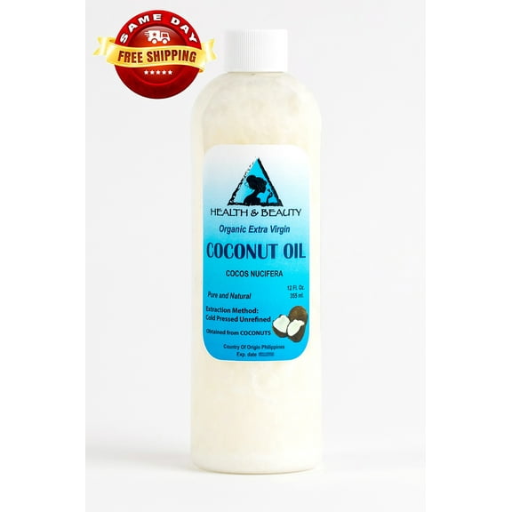 COCONUT OIL EXTRA VIRGIN UNREFINED ORGANIC CARRIER COLD PRESSED RAW PURE 24 OZ